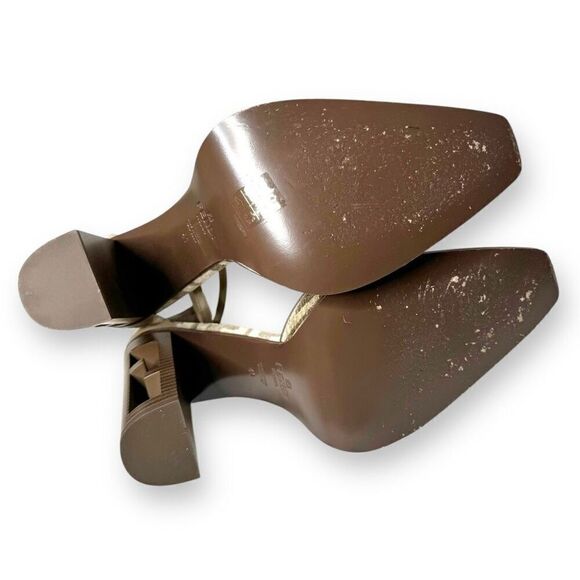 Fendi Monogram Jacquard FF-Logo Print Pointed Toe Ankle Strap High Heel Size 41 - Picture 10 of 13